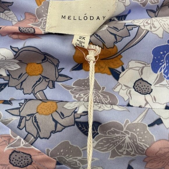 𝅺mellowday floral shirt blouse high low tunic stretch waist sz 2X plus size NWT - Picture 5 of 10